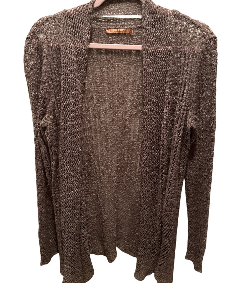 Belldini Brown Open Knit Blouse Size L